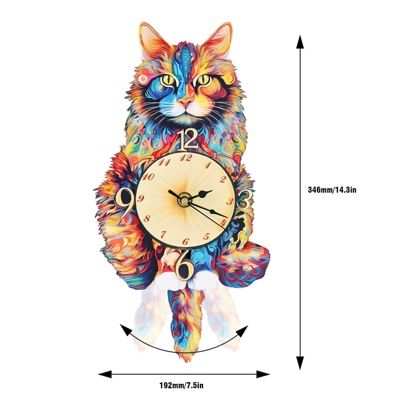 Maine Coon 3D Wooden Puzzle Clock, DIY Craft Kit