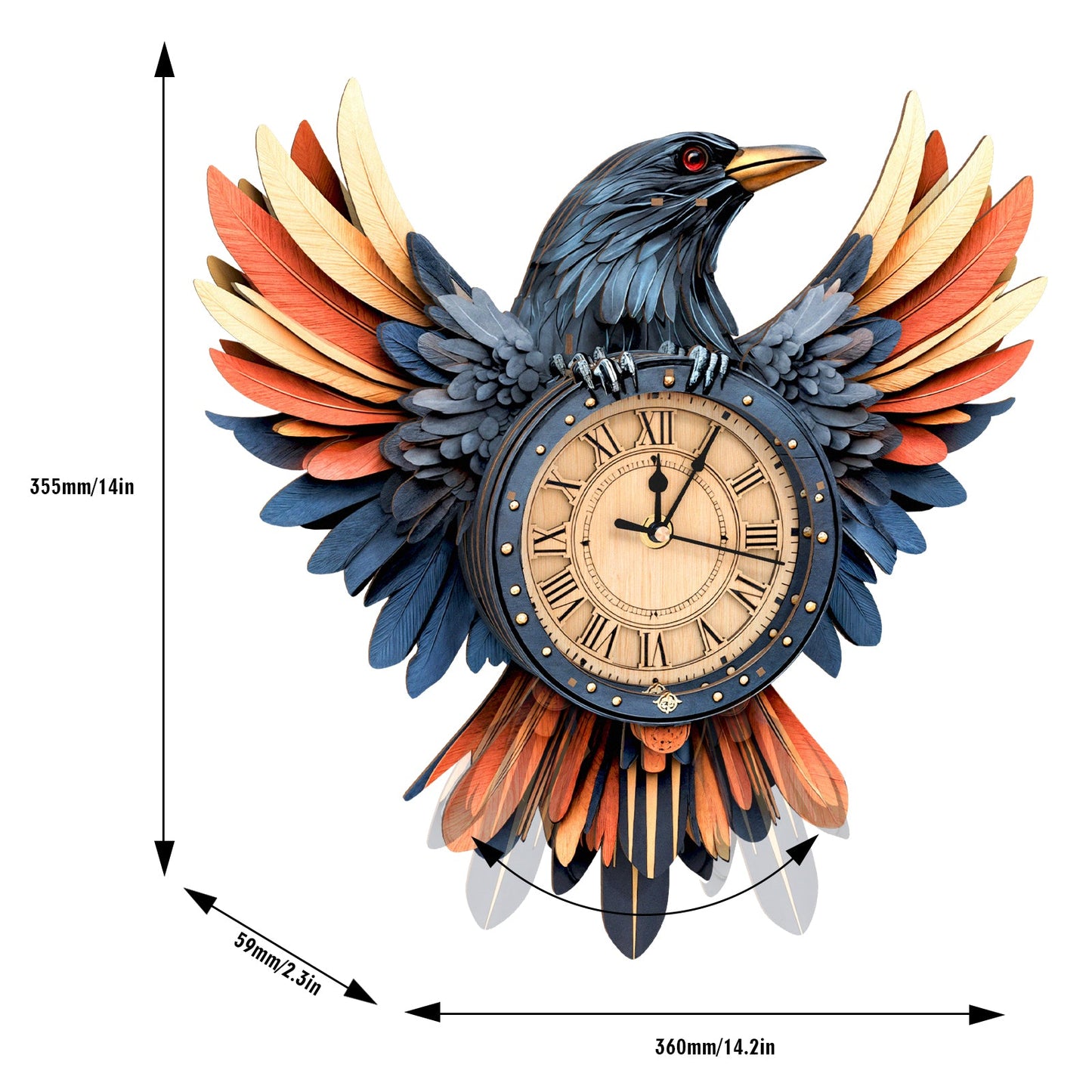 Raven DIY 3D Wooden Puzzle Clock, DIY Craft Kit
