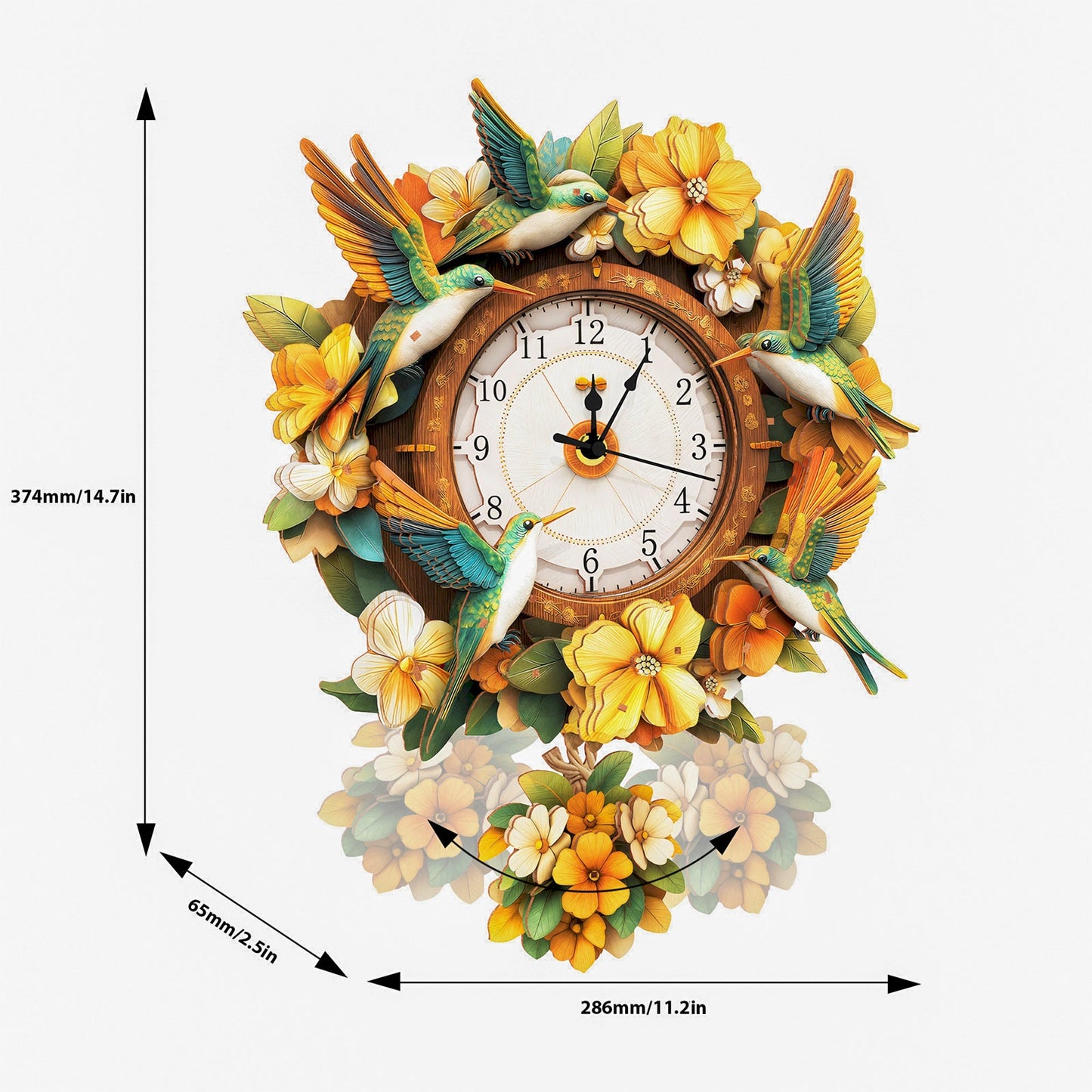 Garden Wingbeats 3D Wooden Puzzle Clock, DIY Craft Kit