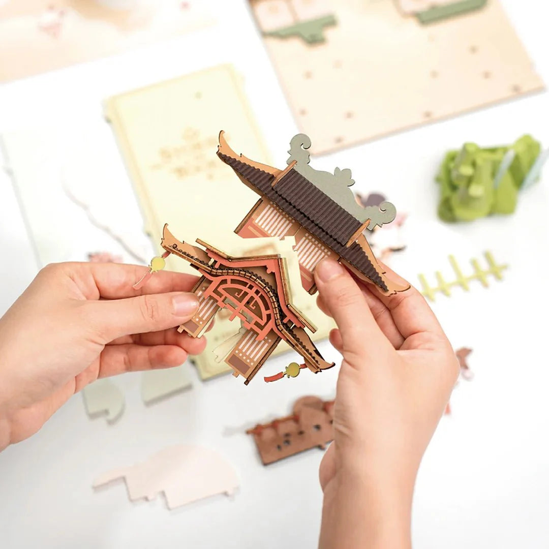 Falling Sakura DIY Book Nook 3D Wooden Puzzle