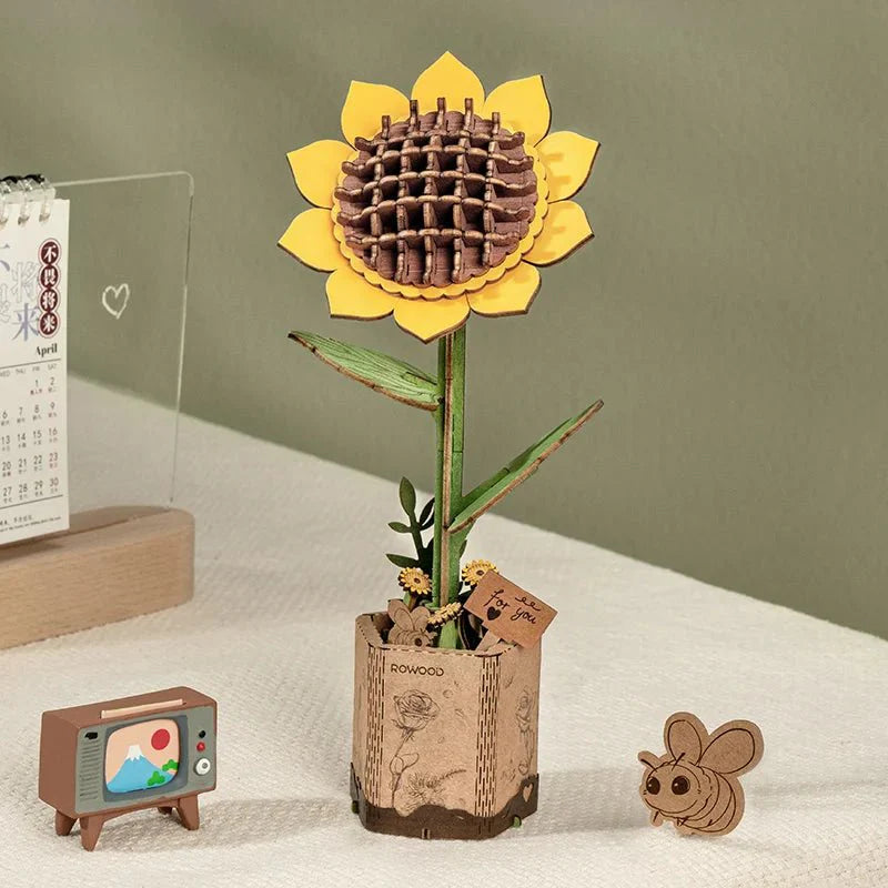 Flower Blossom Cart DIY Miniature 3D Puzzle Kit