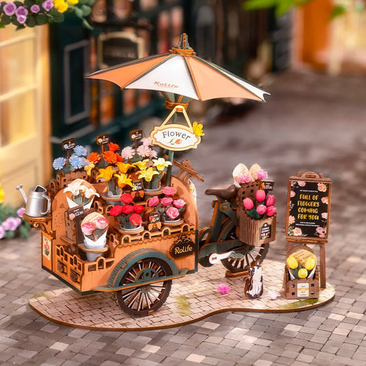 Flower Blossom Cart DIY Miniature 3D Puzzle Kit - Diyricle™