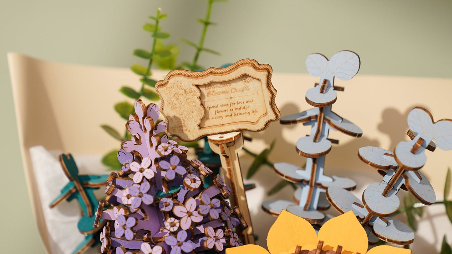 Flower Blossom Cart DIY Miniature 3D Puzzle Kit