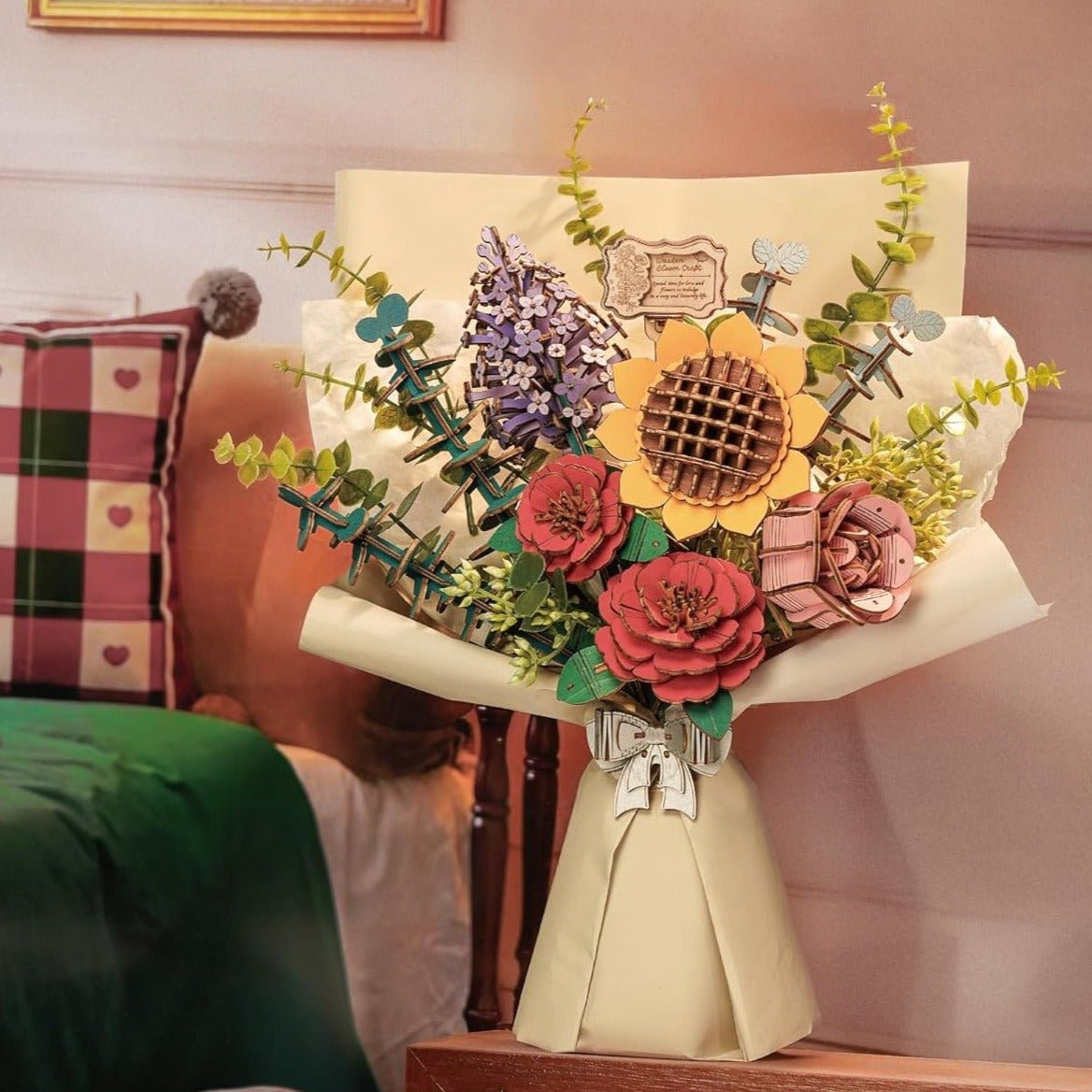 Flower Blossom Cart DIY Miniature 3D Puzzle Kit