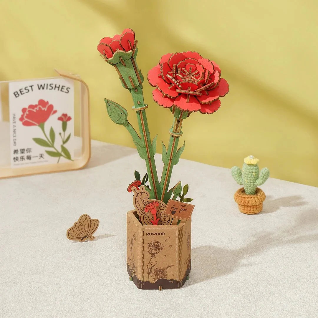 Flower Blossom Cart DIY Miniature 3D Puzzle Kit