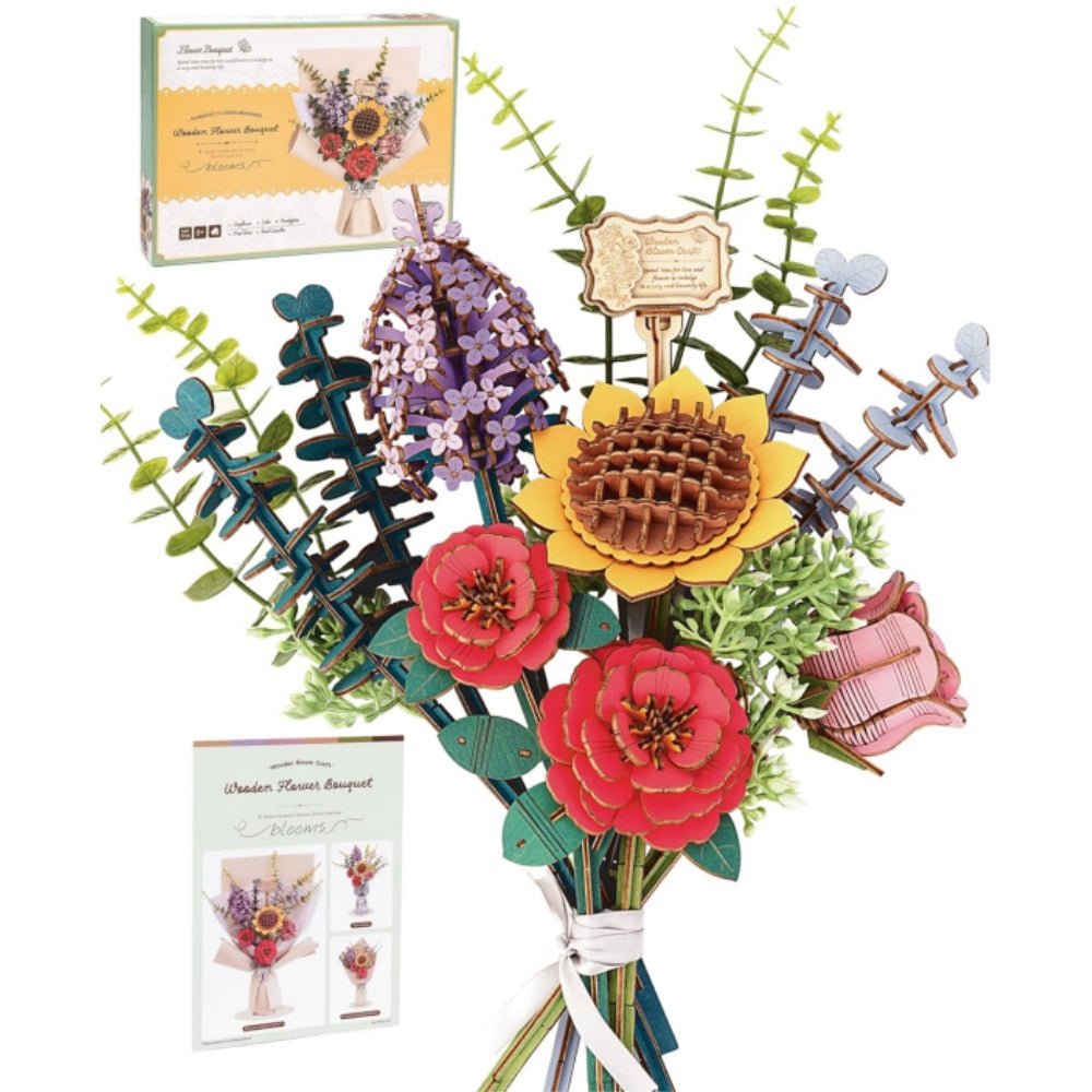 Flower Blossom Cart DIY Miniature 3D Puzzle Kit