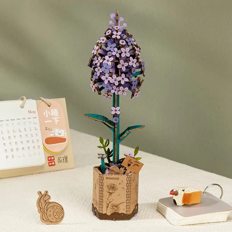 Flower Blossom Cart DIY Miniature 3D Puzzle Kit