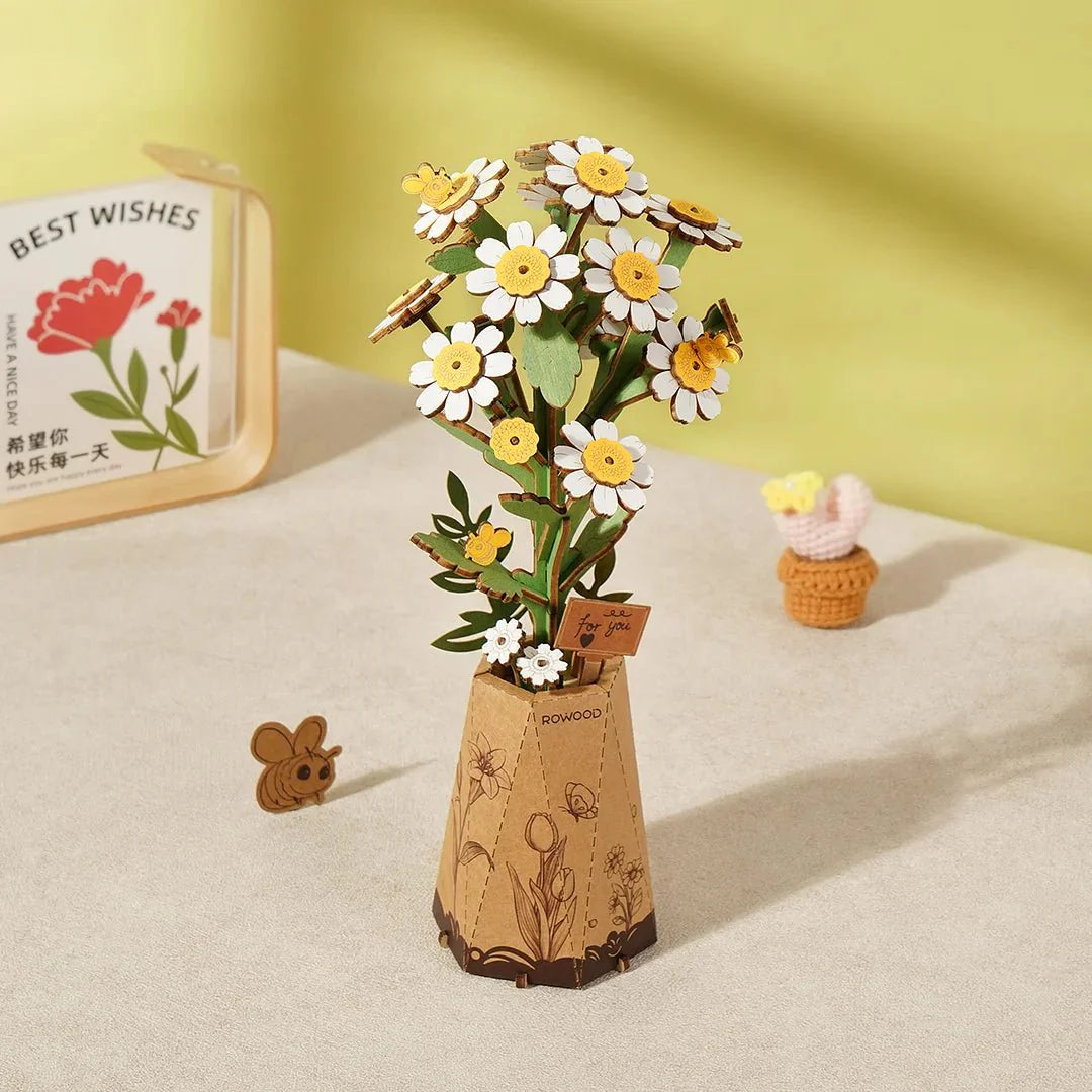 Flower Blossom Cart DIY Miniature 3D Puzzle Kit