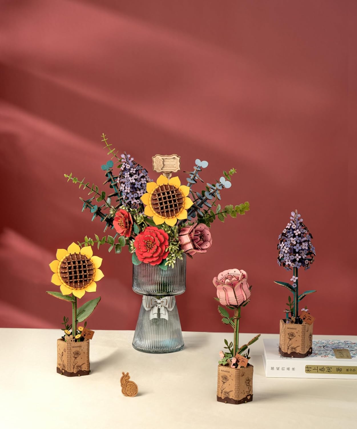 Flower Blossom Cart DIY Miniature 3D Puzzle Kit
