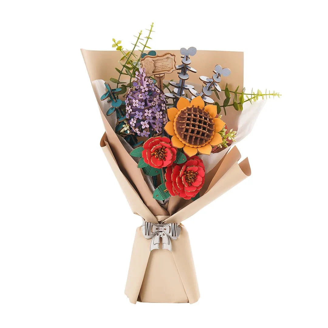 Flower Blossom Cart DIY Miniature 3D Puzzle Kit