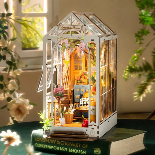 Garden House 3D Wooden DIY Book Nook - DIYRICLE
