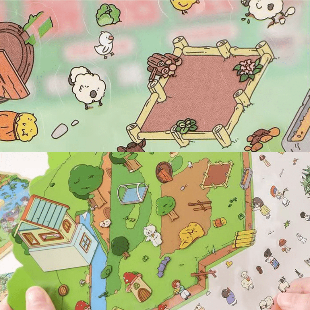 Happy Farm Series Large - Stick n’ Scene 3D DIY Scene Stickers Therapy
