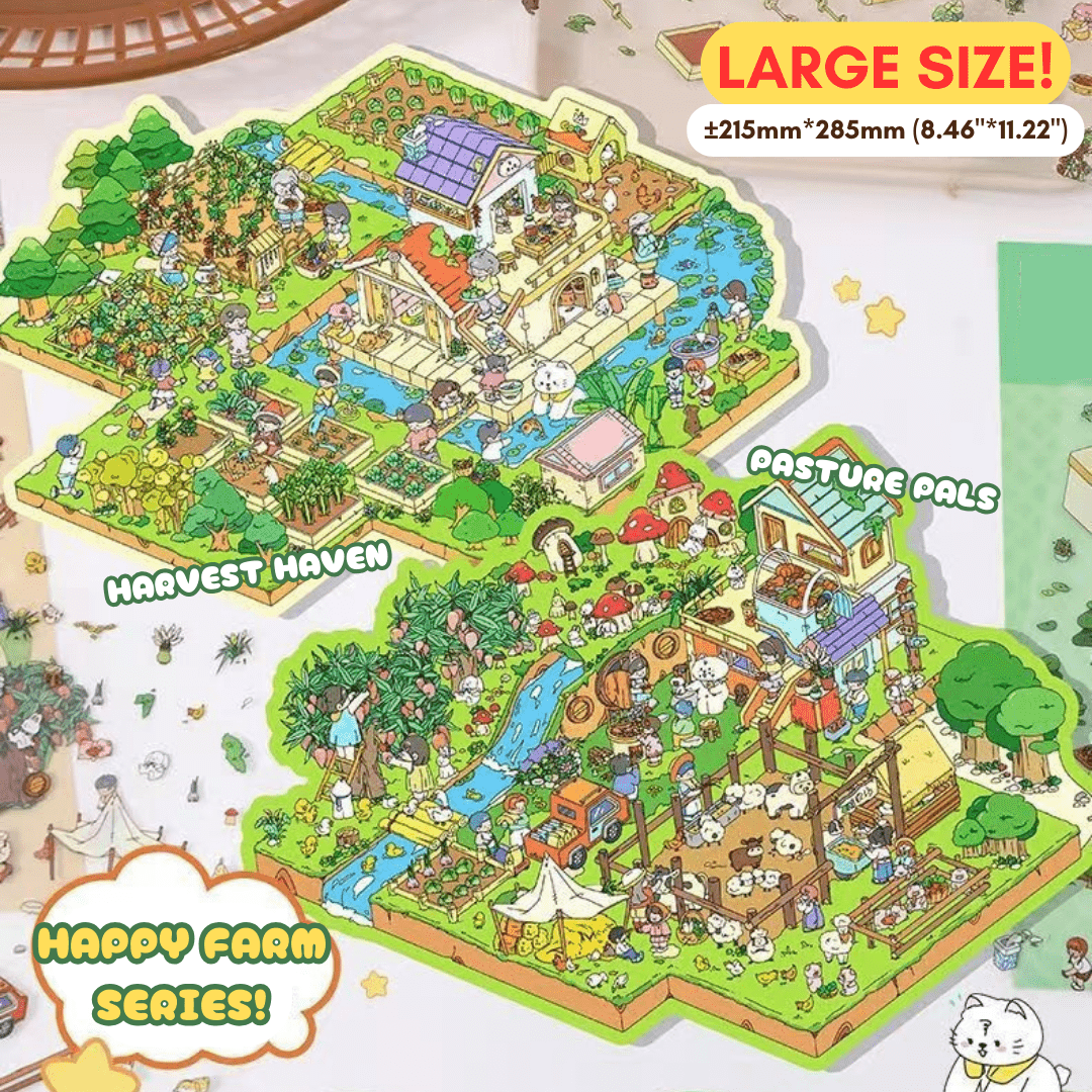 Happy Farm Series Large - Stick n’ Scene 3D DIY Scene Stickers Therapy - DIYRICLE