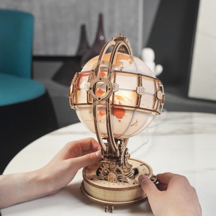 Luminous 3D Magnifying Globe Wooden Puzzle