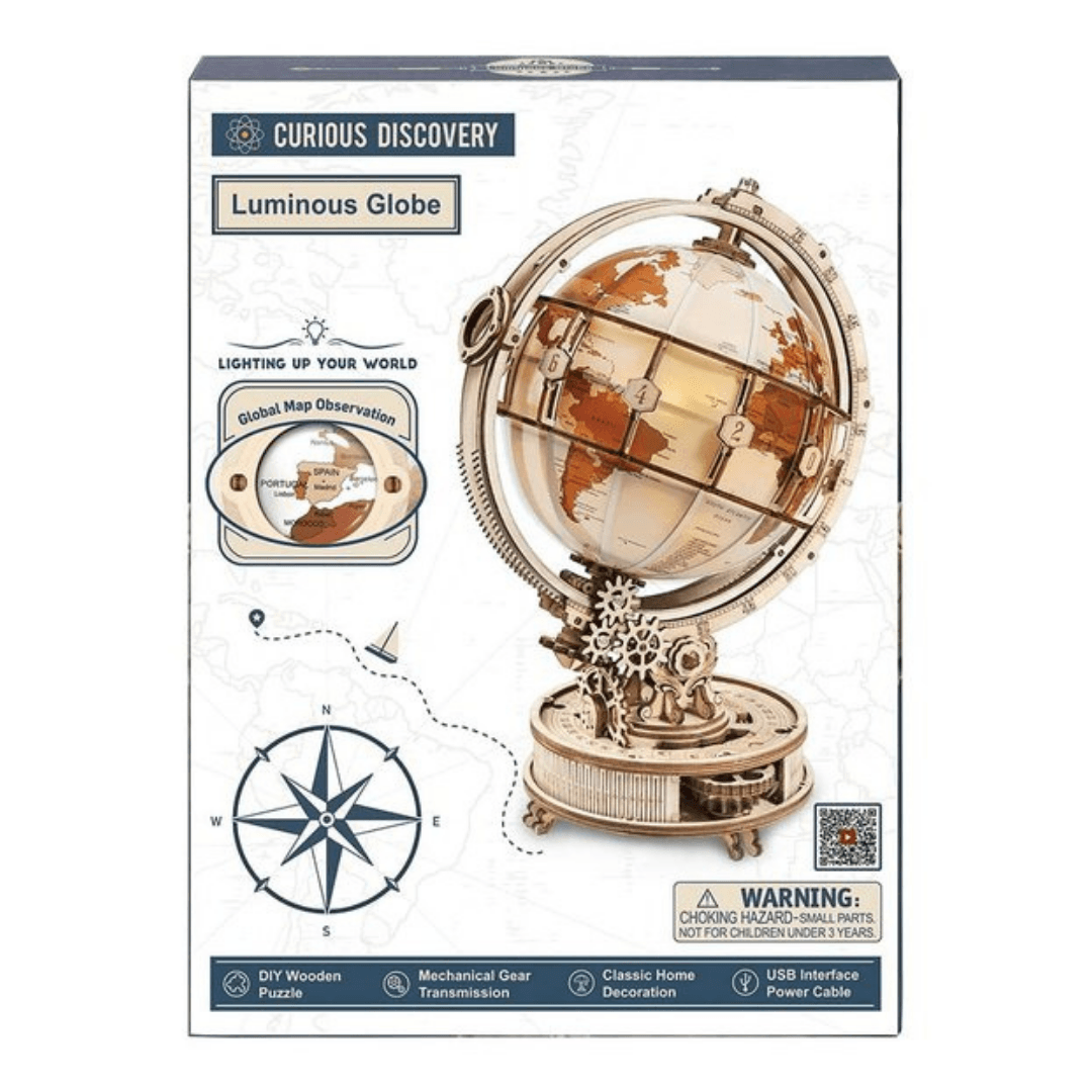 Luminous 3D Magnifying Globe Wooden Puzzle