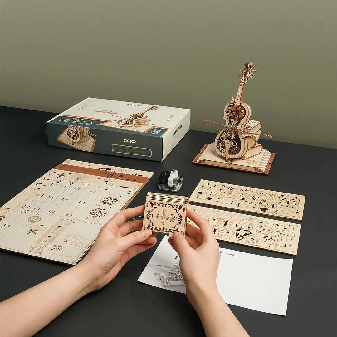 Magic Cello Mechanical Music Box & Music Instruments 3D Wooden Puzzle