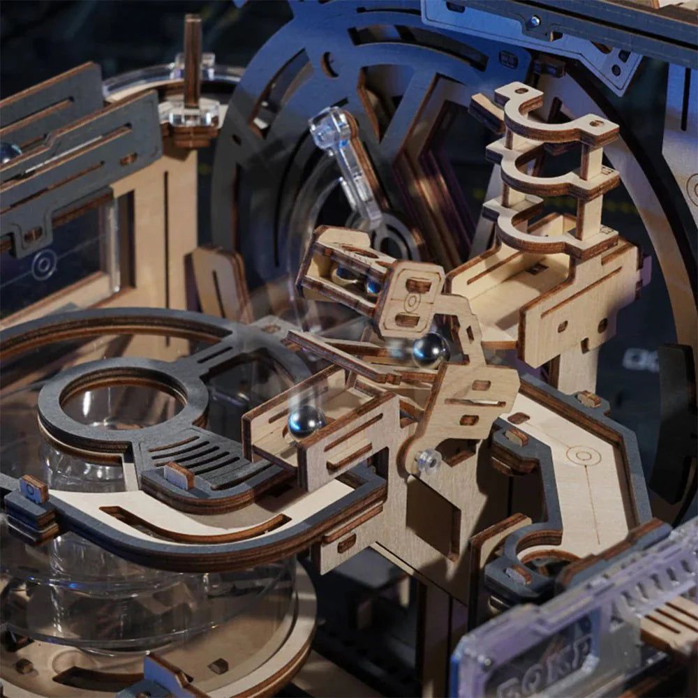 Marble Spaceport Marble Run DIY Wooden Puzzle