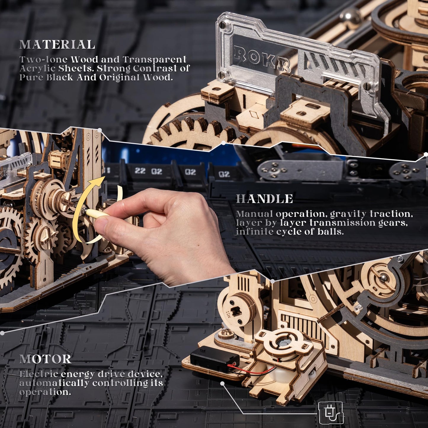 Marble Spaceport Marble Run DIY Wooden Puzzle