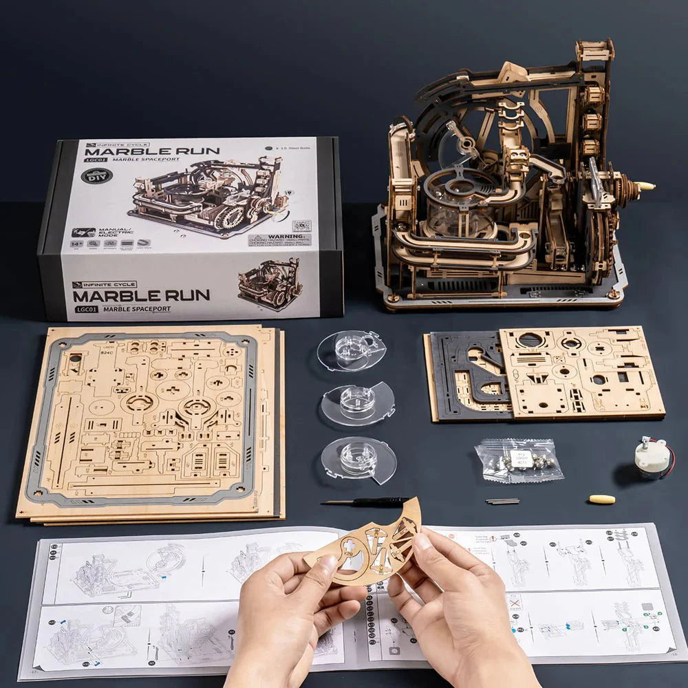 Marble Spaceport Marble Run DIY Wooden Puzzle