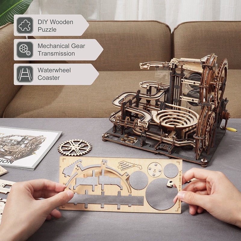 Marble Spaceport Marble Run DIY Wooden Puzzle