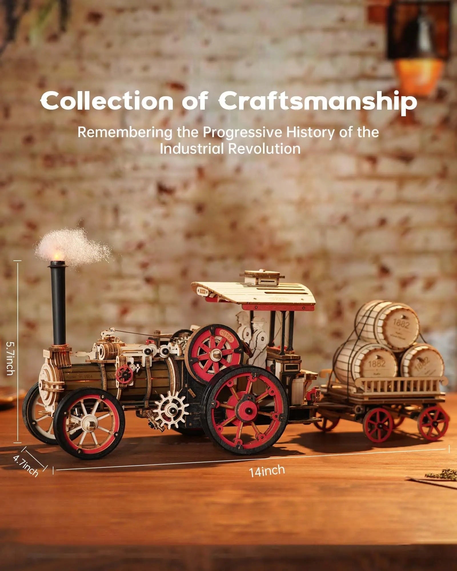 Mechanical Steam Engine 3D Wooden Puzzle – Diyricle