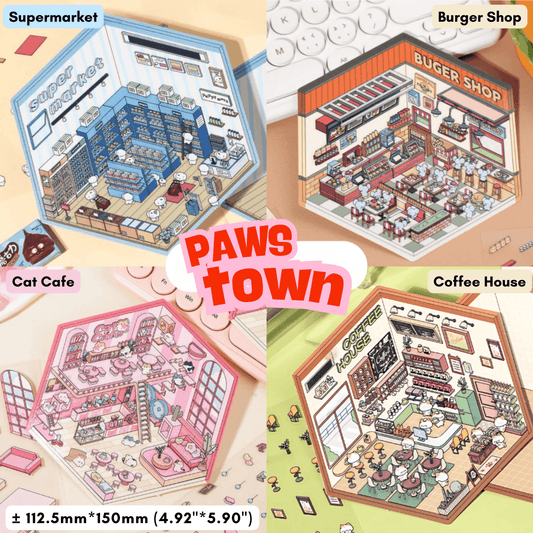 Paws Town - Stick n’ Scene 3D DIY Scene Stickers Therapy - DIYRICLE