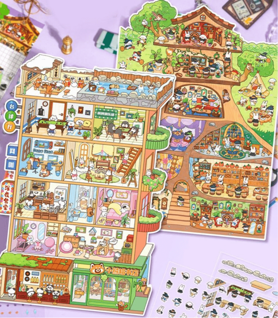 Pawtopia Apartment Series Large - Stick n’ Scene 3D DIY Scene Stickers Therapy