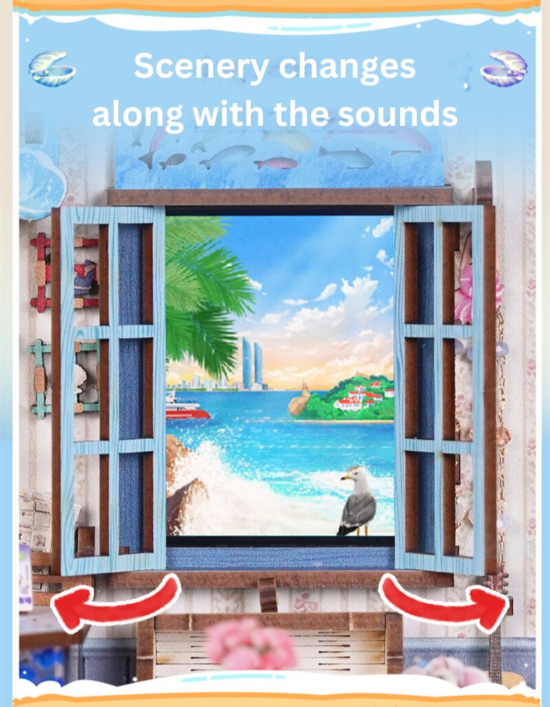 Seaside Cafe TechArt 3D DIY Music Box