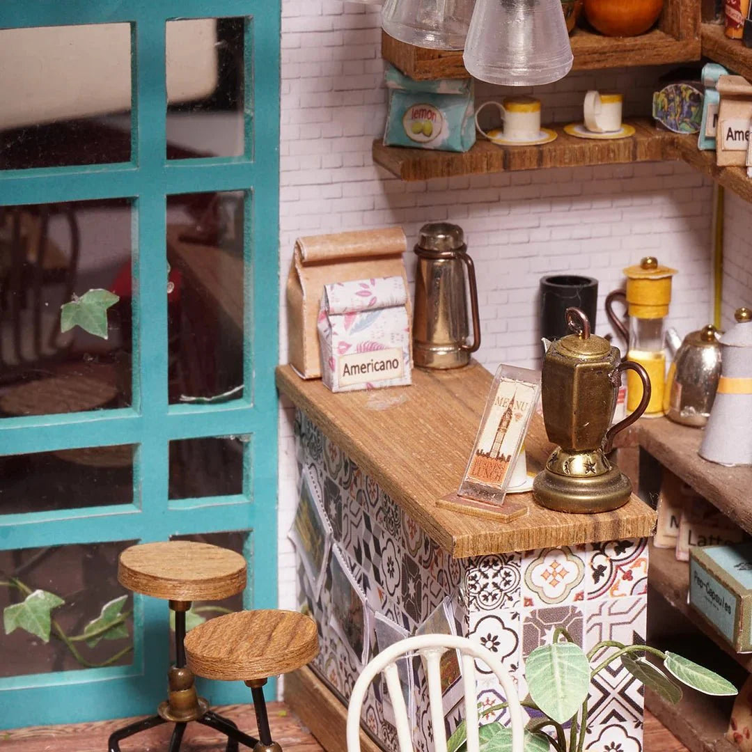 Simon's Coffee Shop DIY Miniature Dollhouse Kit