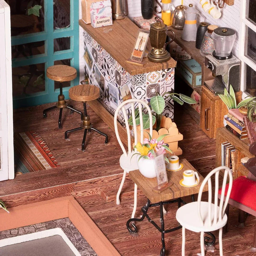 Simon's Coffee Shop DIY Miniature Dollhouse Kit