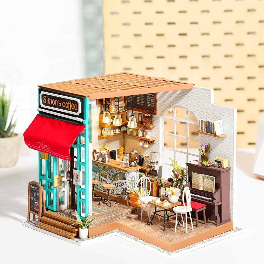 Simon's Coffee Shop DIY Miniature Dollhouse Kit
