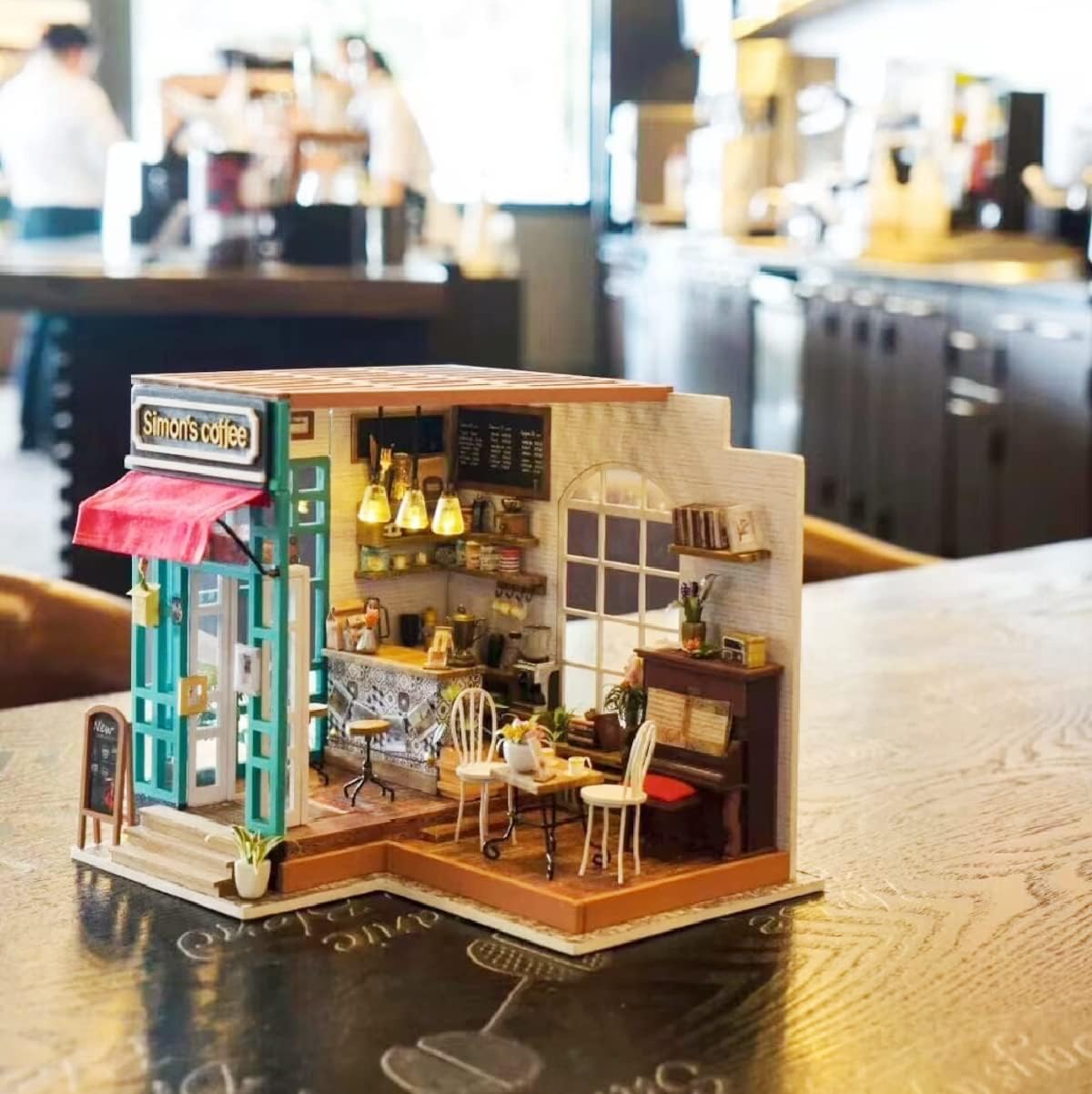 Simon's Coffee Shop DIY Miniature Dollhouse Kit