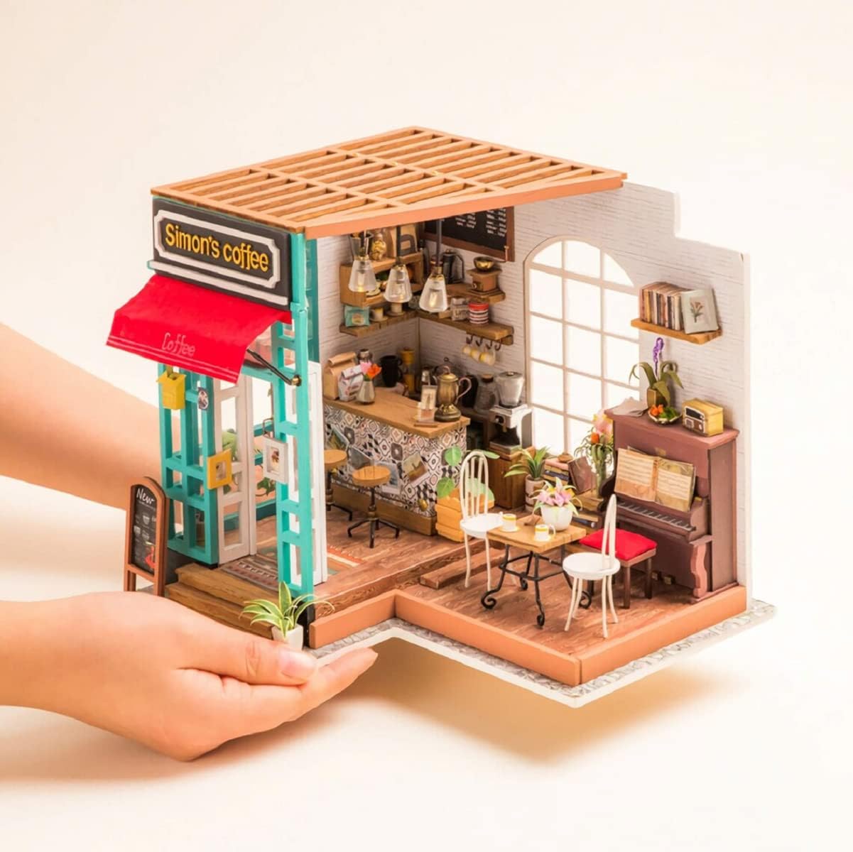 Simon's Coffee Shop DIY Miniature Dollhouse Kit