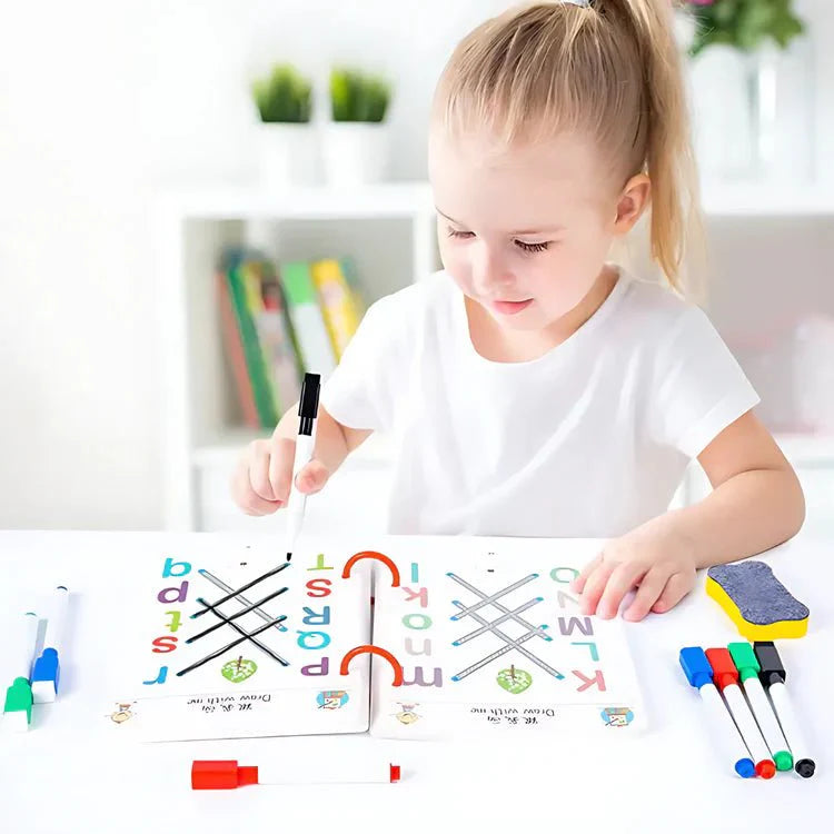 SmartLearn Kids Tracing Book: Erasable Montessori Practice for Numbers, Letters & Shapes