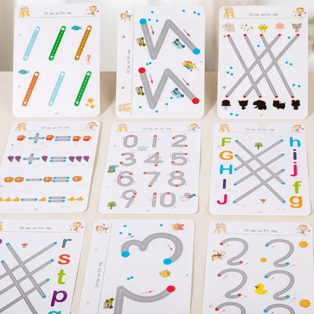 SmartLearn Kids Tracing Book: Erasable Montessori Practice for Numbers, Letters & Shapes