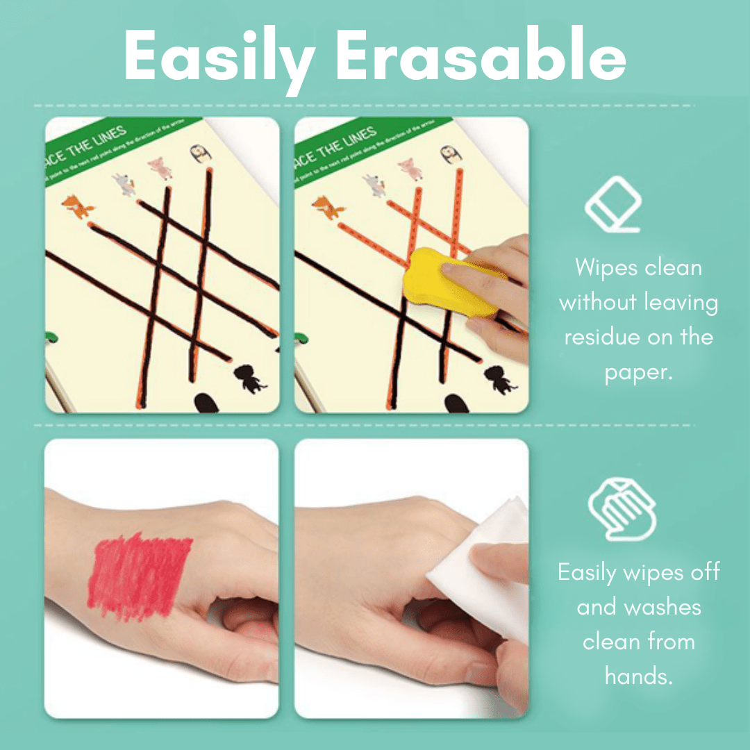 SmartLearn Kids Tracing Book: Erasable Montessori Practice for Numbers, Letters & Shapes