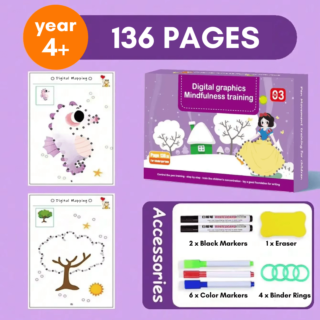 SmartLearn Kids Tracing Book: Erasable Montessori Practice for Numbers, Letters & Shapes