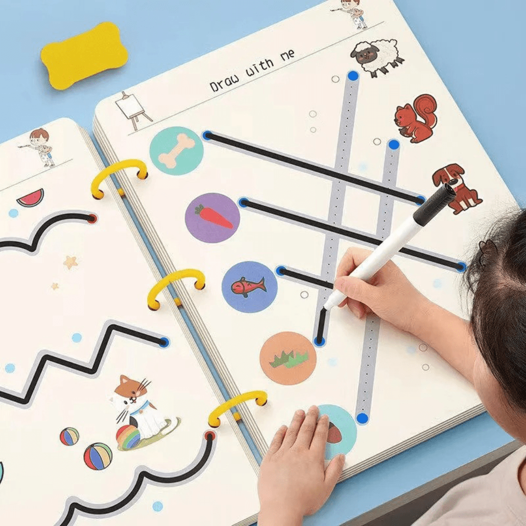 SmartLearn Kids Tracing Book: Erasable Montessori Practice for Numbers, Letters & Shapes