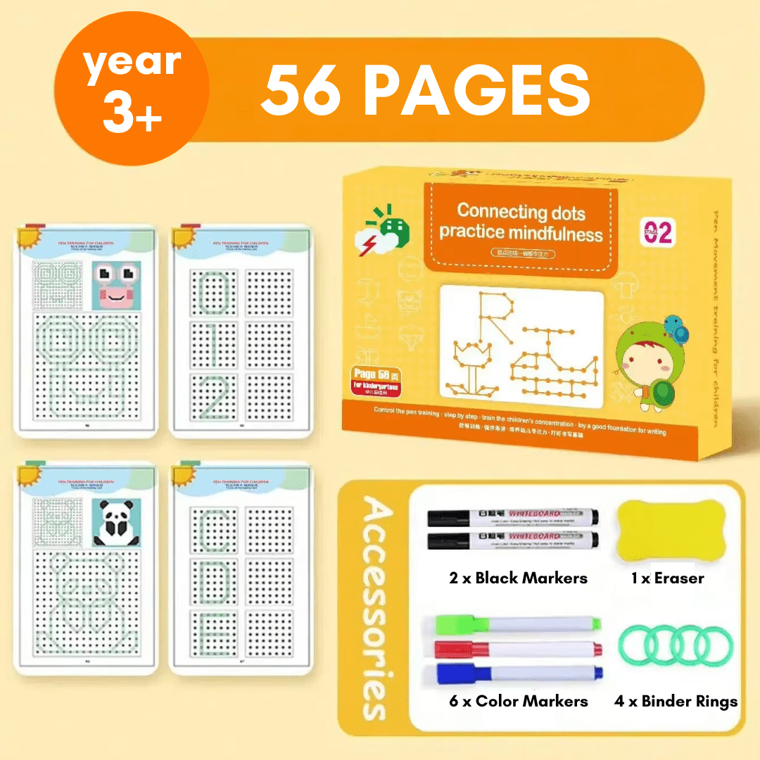 SmartLearn Kids Tracing Book: Erasable Montessori Practice for Numbers, Letters & Shapes
