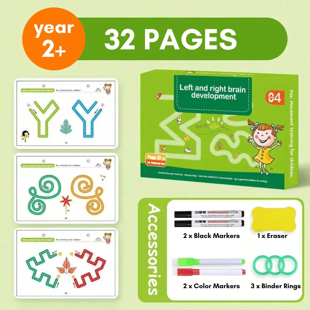 SmartLearn Kids Tracing Book: Erasable Montessori Practice for Numbers, Letters & Shapes