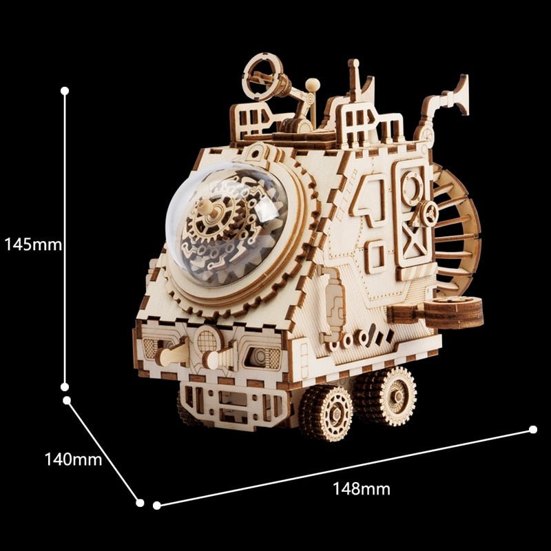 Steampunk Spaceship Music Box 3D Wooden Puzzle