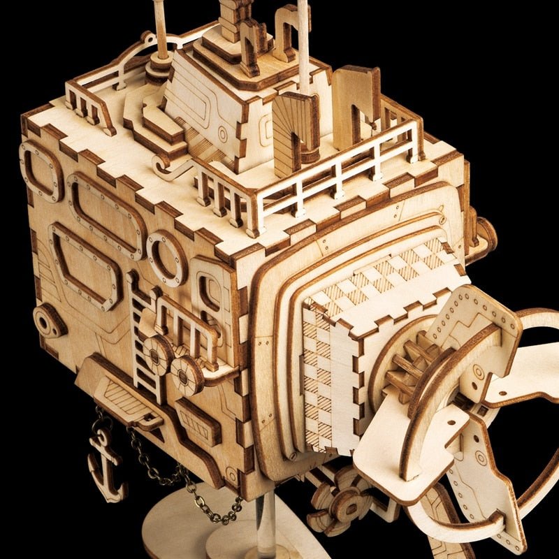 Steampunk Submarine Music Box 3D Wooden Puzzle