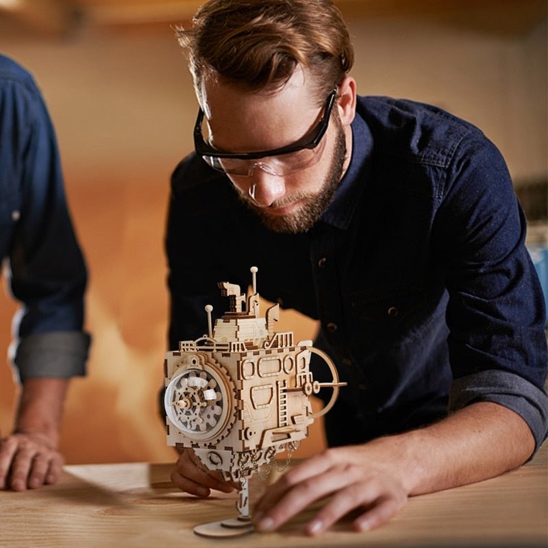 Steampunk Submarine Music Box 3D Wooden Puzzle