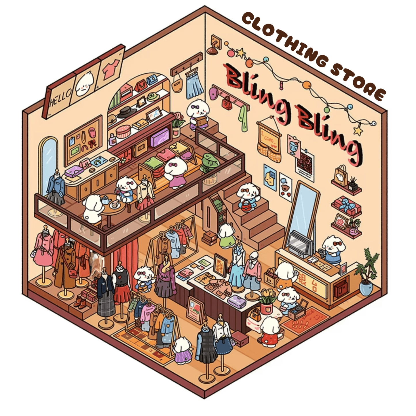 Cotton Pup - Stick n’ Scene 3D DIY Scene Stickers Therapy