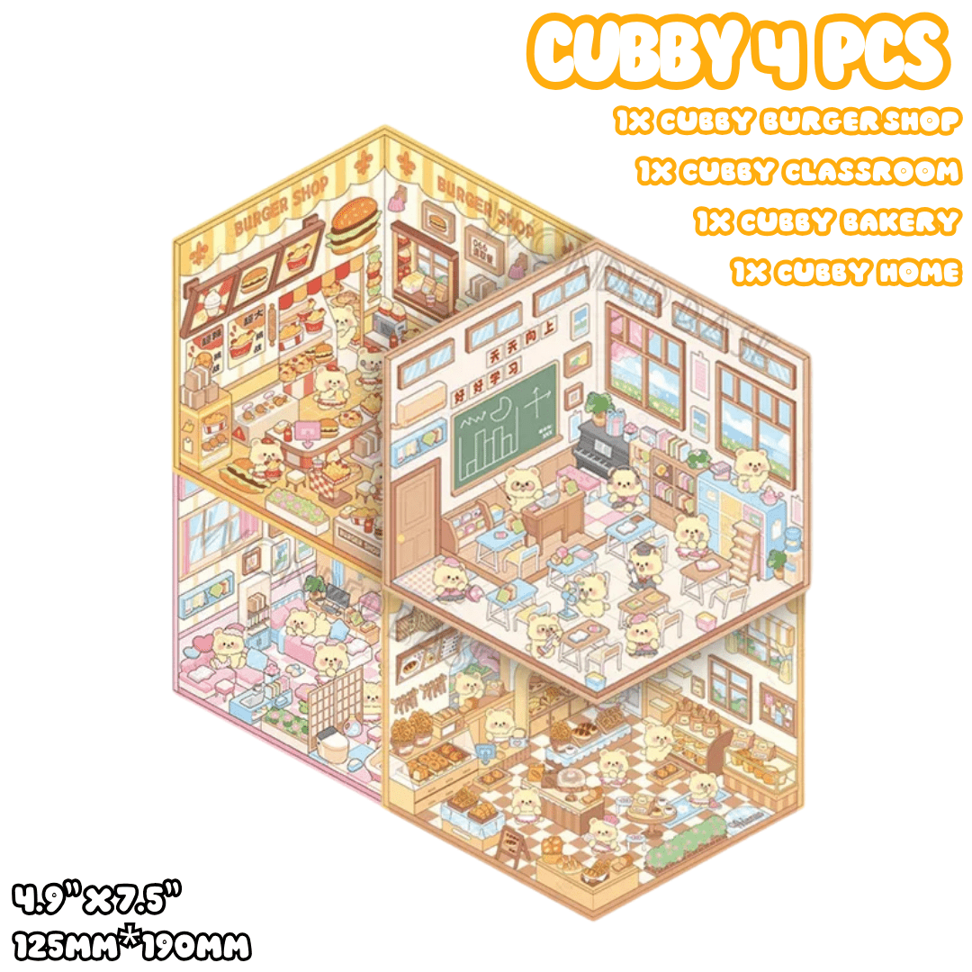 Cappy, Cubby & Puffin Series - Stick n’ Scene 3D DIY Scene Stickers Therapy