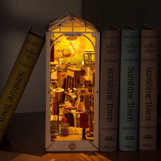 Sunshine Town 3D Wooden DIY Book Nook - DIYRICLE