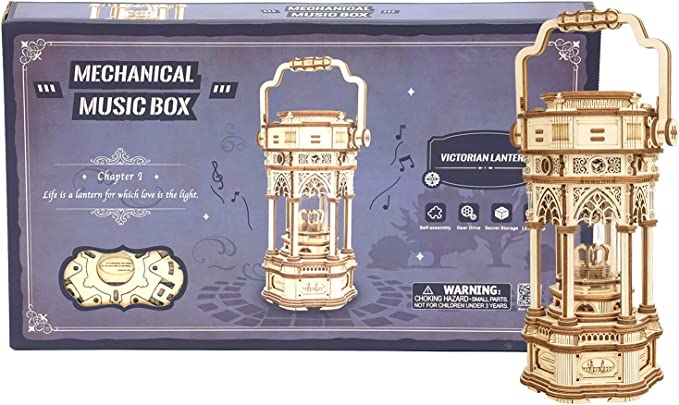 Victorian Lantern Mechanical Music Box 3D Wooden Puzzle