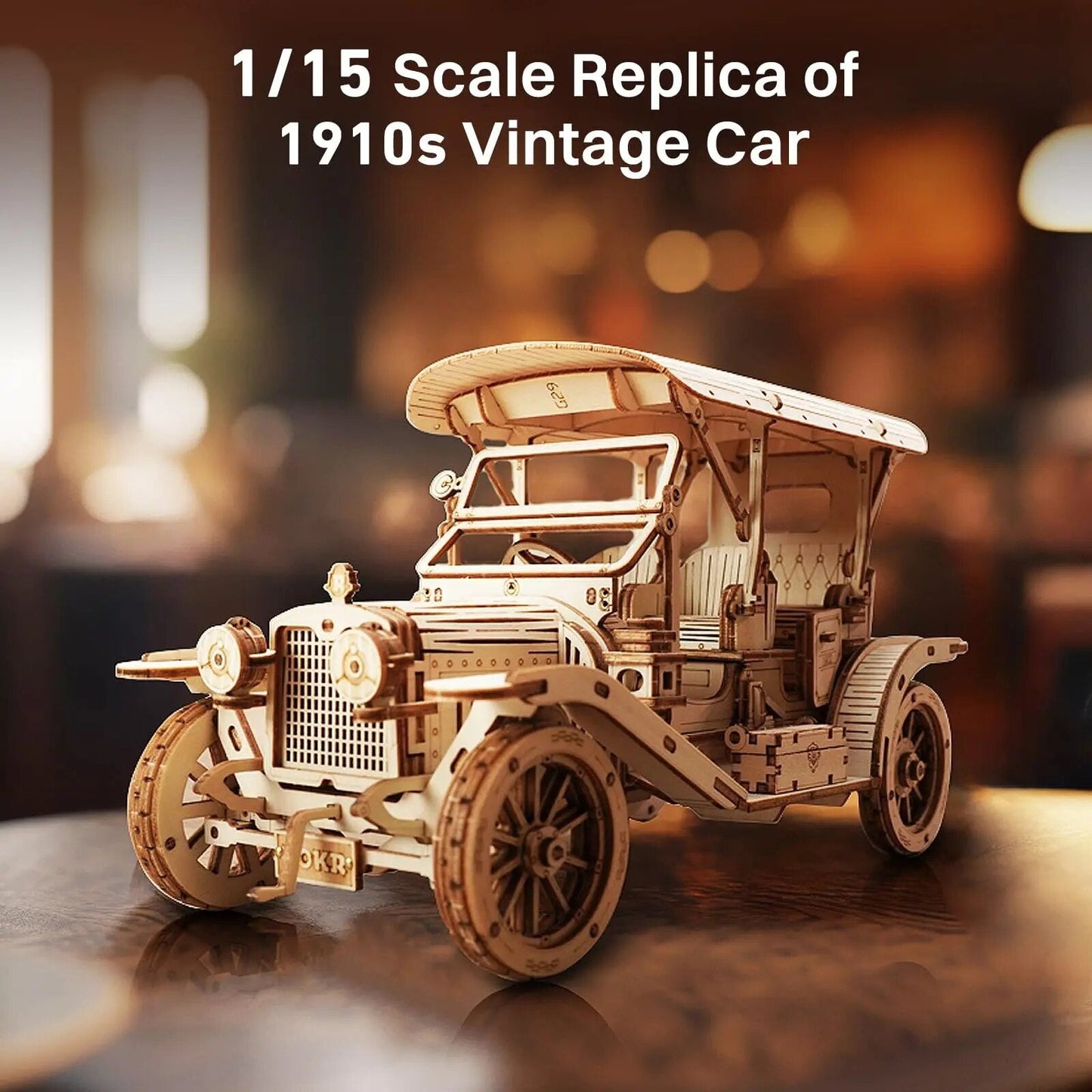 Vintage Retro Car 3D Wooden Puzzle