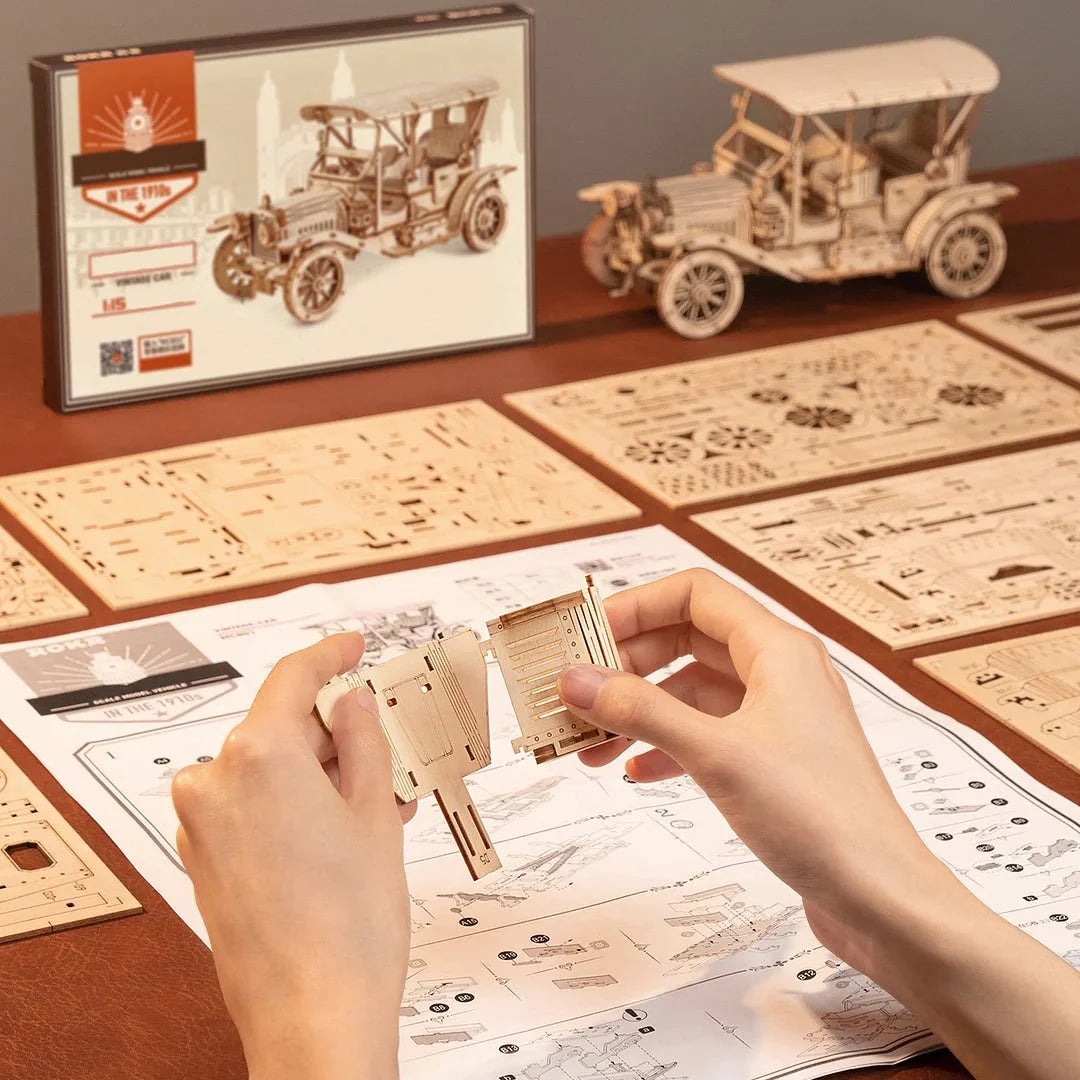 Vintage Retro Car 3D Wooden Puzzle