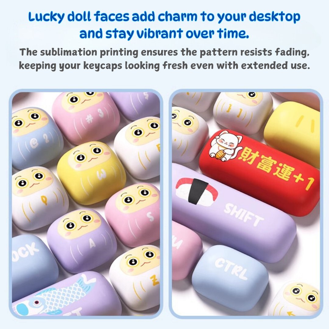 Lucky Doll Daruma DIY Keycaps